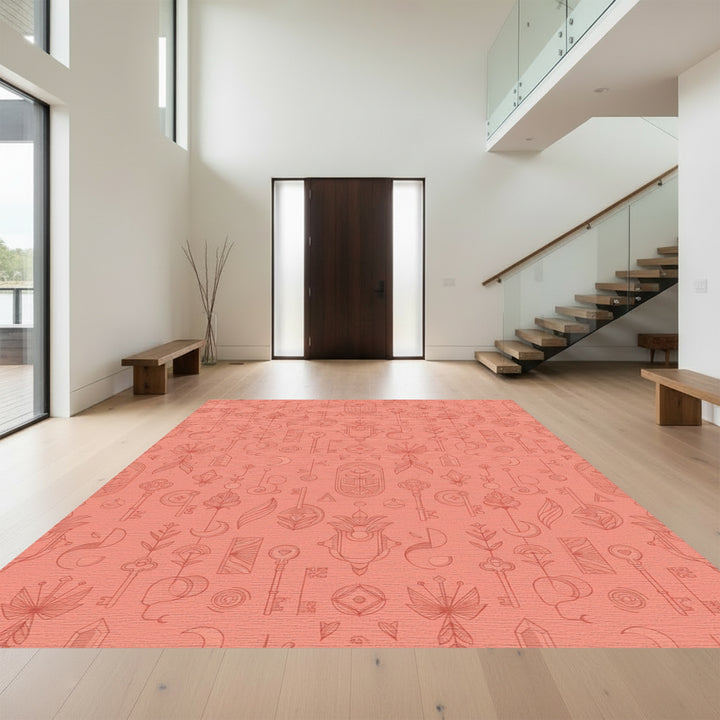 Coral Keys Botanical Celestial Arrangement Rug