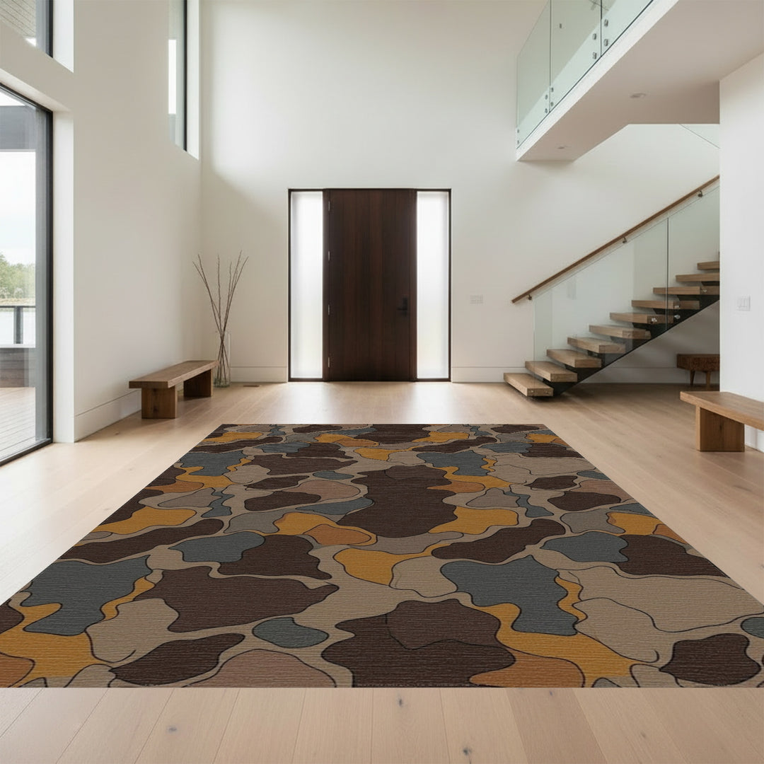 Earthy Camouflage Organic Blocks Rug