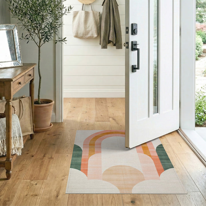 Geometric Modern Pink Arch Geometric Area Rug