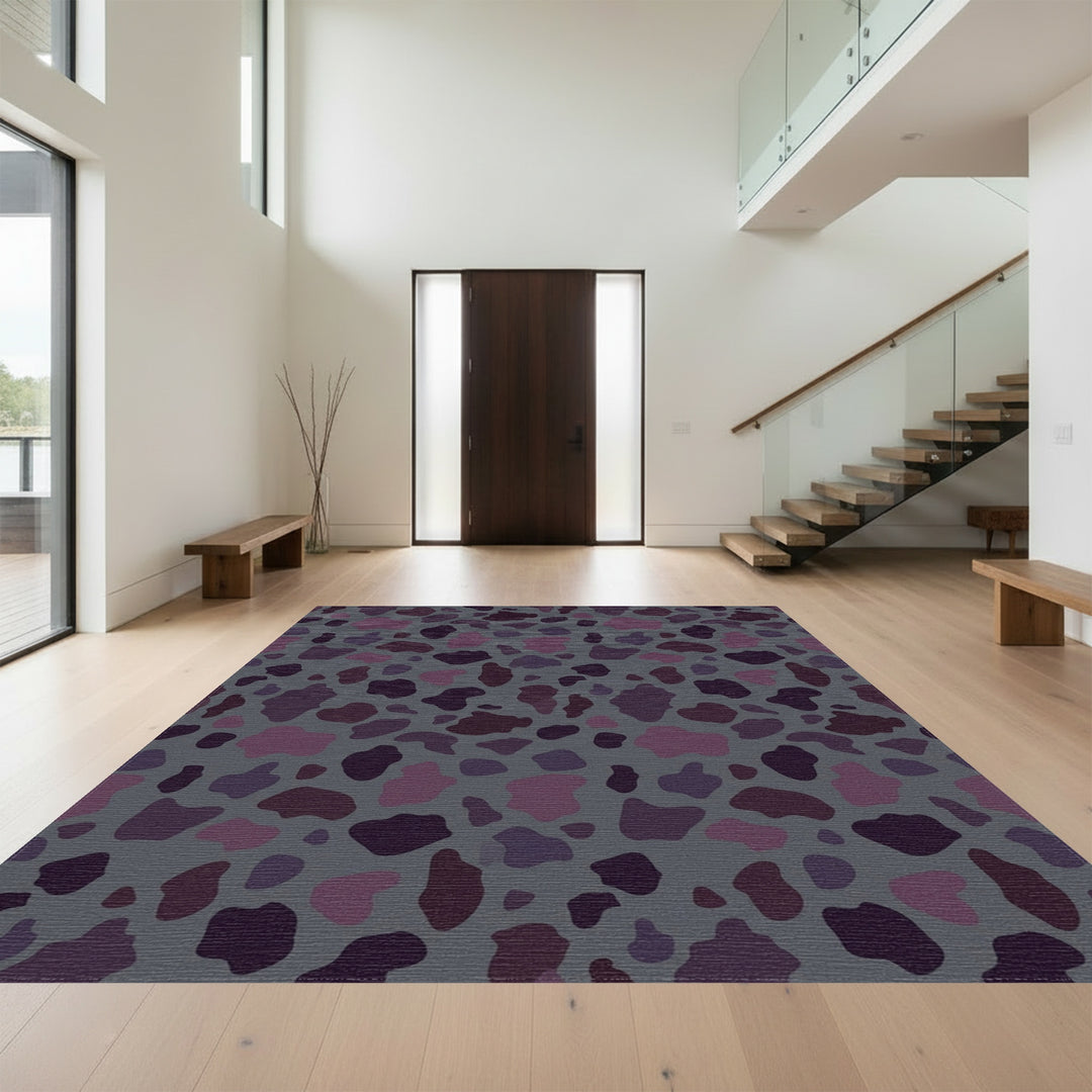 Dark Gray Amorphous Shapes Rug