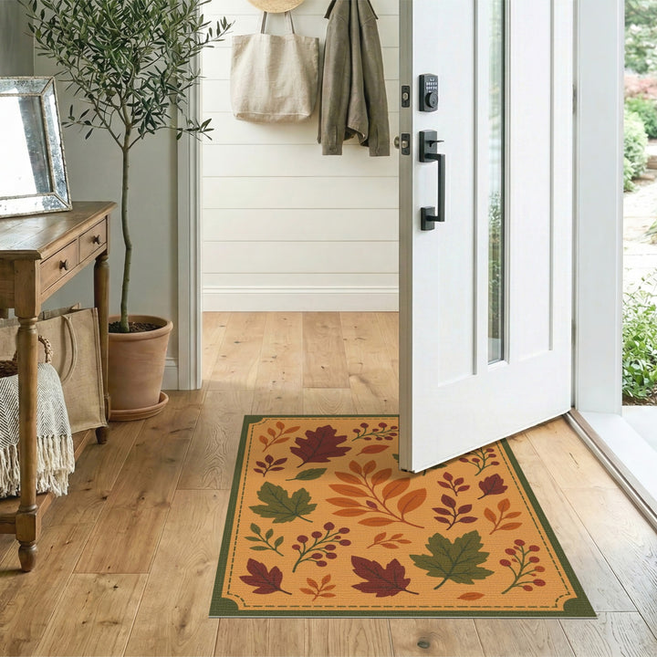 Orange Autumn Leaves Orange Area Rug