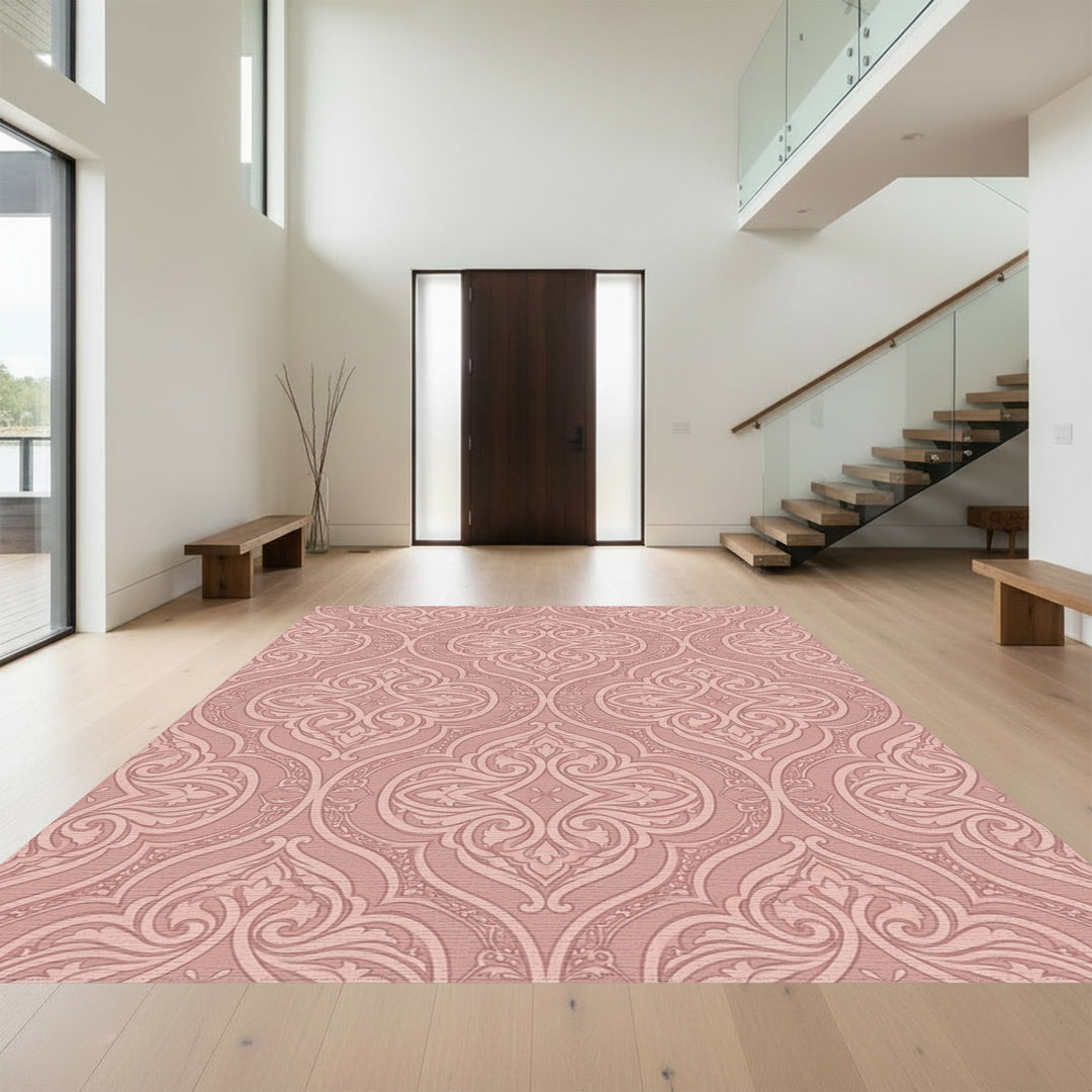 Ornate Rose Quartz Arabesque Rug