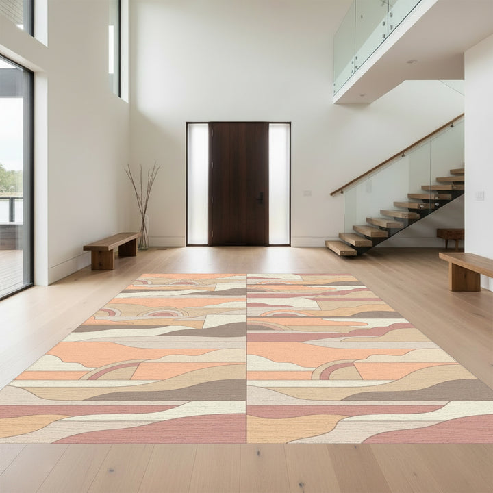 Calming Peach Landscape Arc Rug
