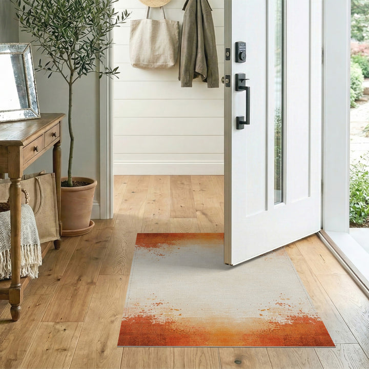 Distressed Vintage Orange Distressed Orange Vintage Area Rug