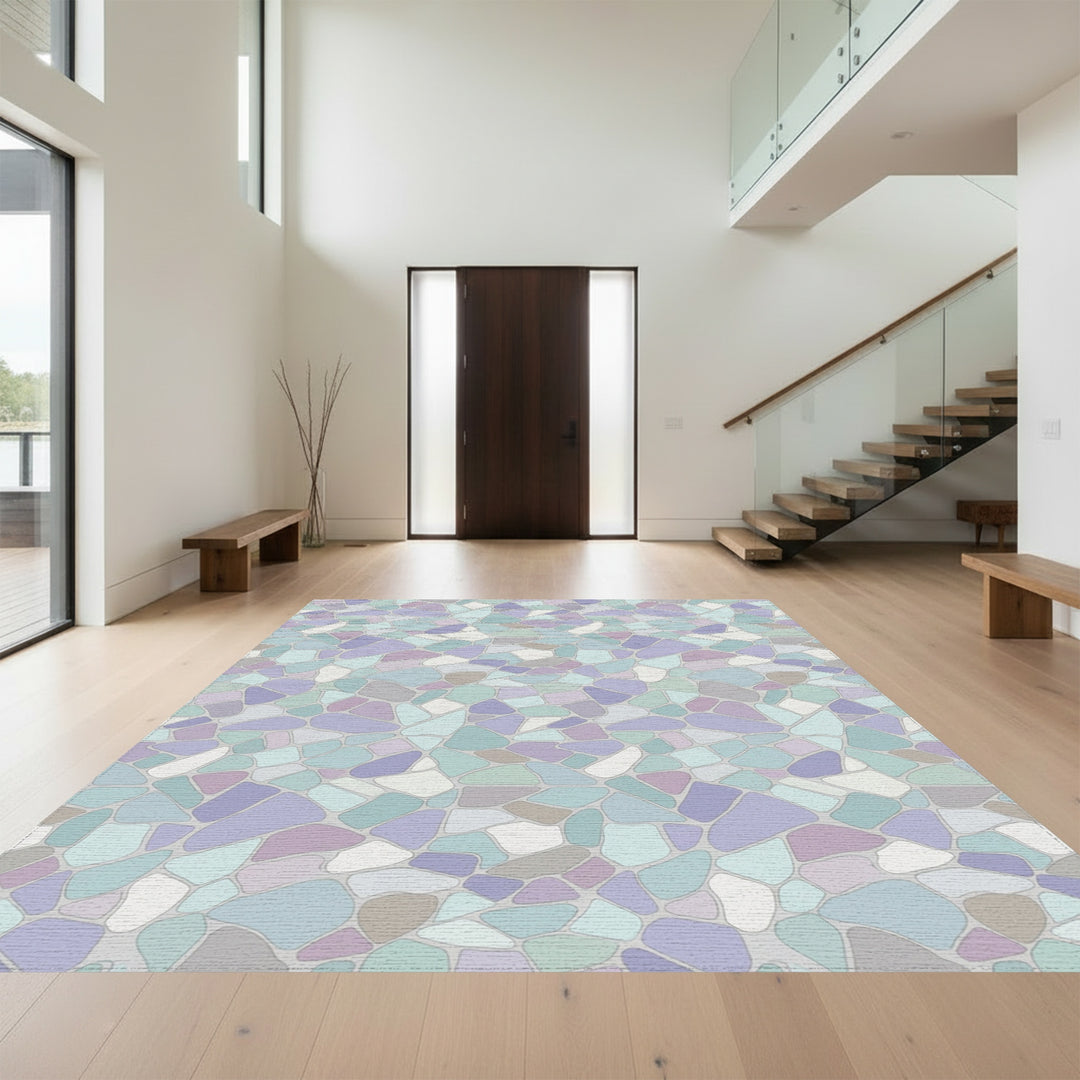 Pastel Stone Mosaic Texture Rug