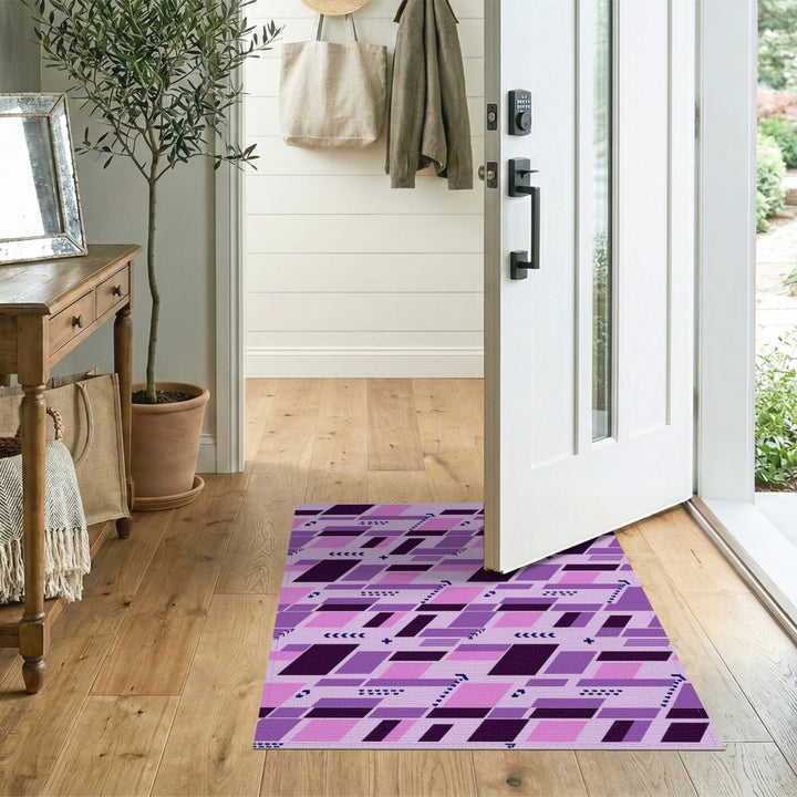 Purple Geometric Arrow Area Rug