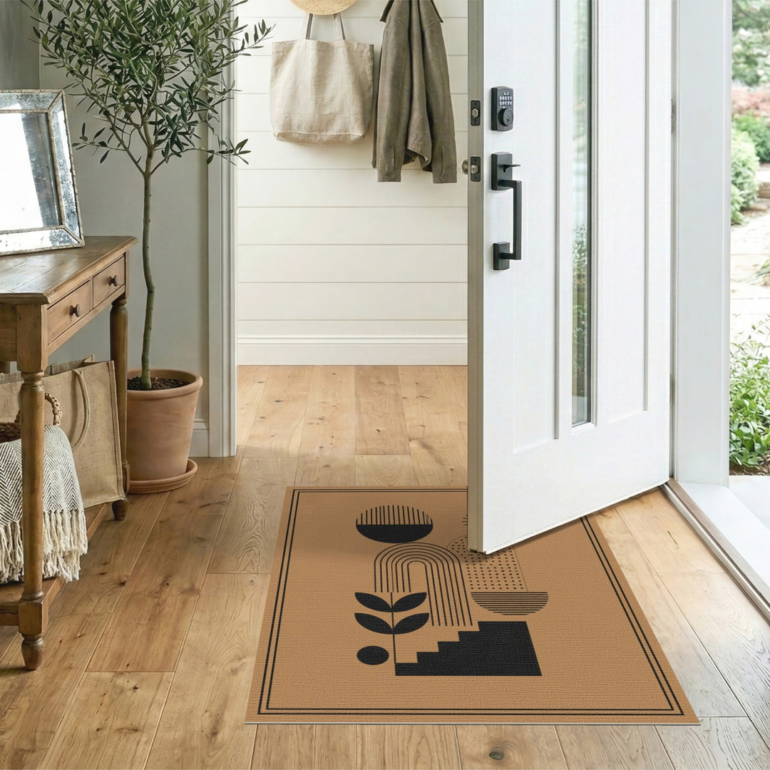 Geometric Modern Brown Geometric Modern Area Rug