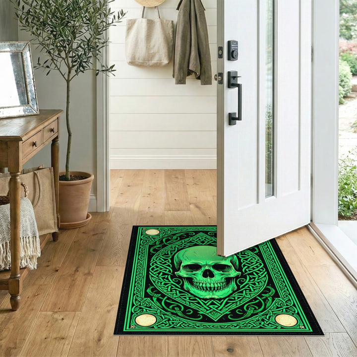 Green Skull Heritage Area Rug
