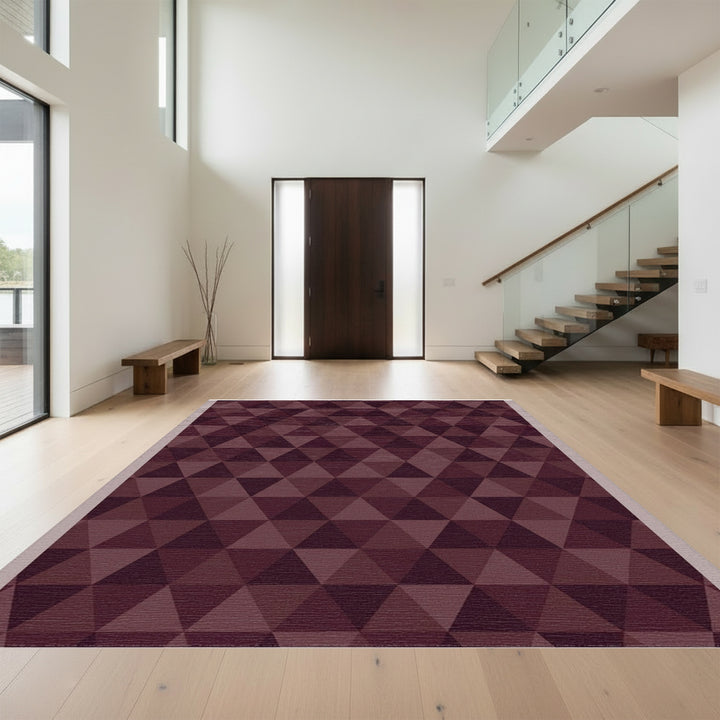 Dusky Rose Geometric Hexagon Rug