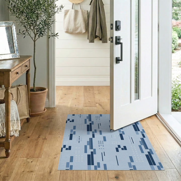 Blue Geometric Modern Area Rug