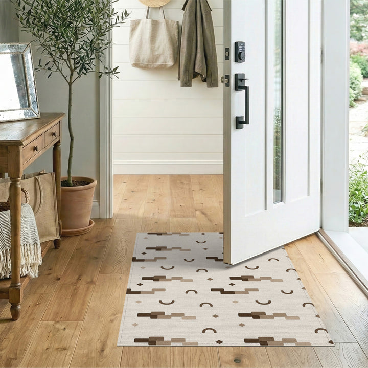 Brown Geometric Modern Area Rug