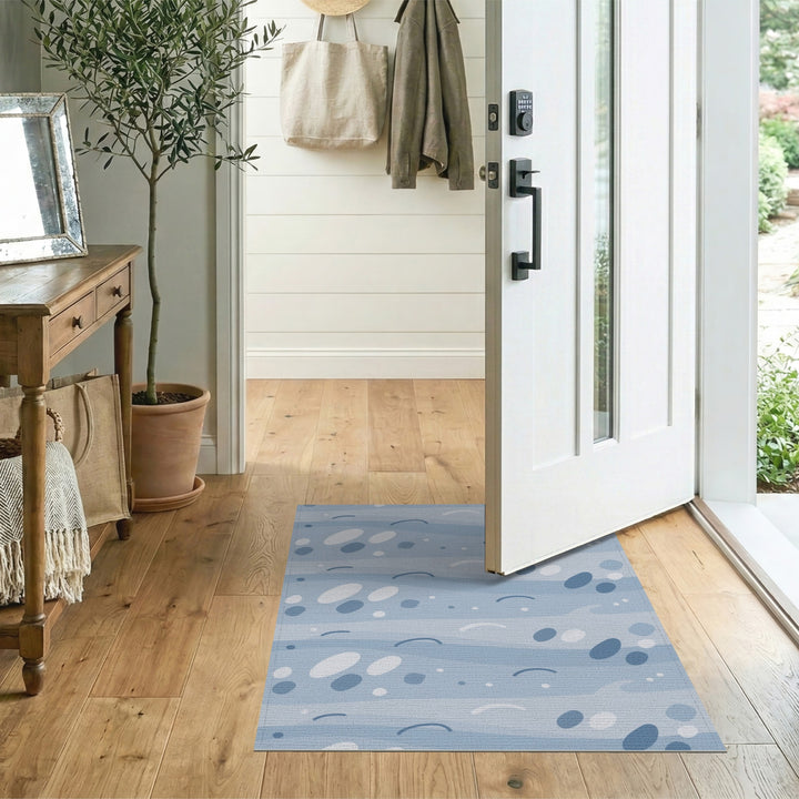 Blue Coastal Wave Pebble Area Rug