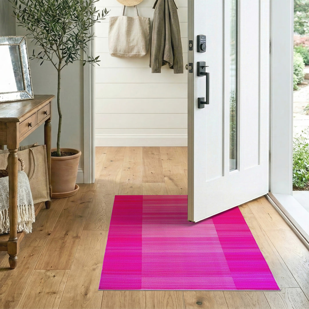 Pink Striped Geometric Modern Area Rug