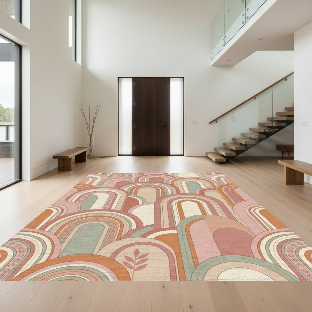 Terracotta Pink Arch Array Rug