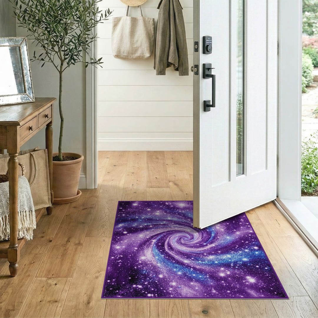 Purple Galaxy Swirl Area Rug