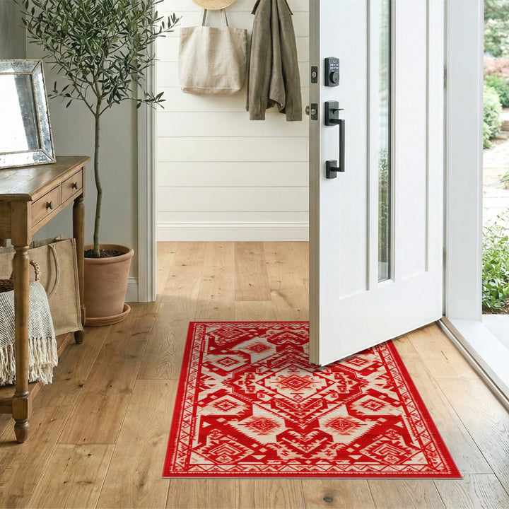 Red Heritage Tribal Area Rug