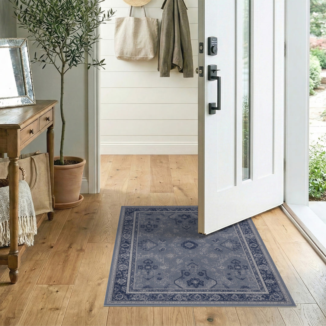 Blue Distressed Vintage Distressed Vintage Area Rug