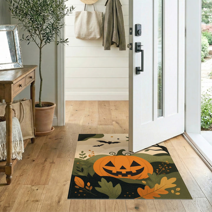 Whimsical Halloween Pumpkin Orange Area Rug