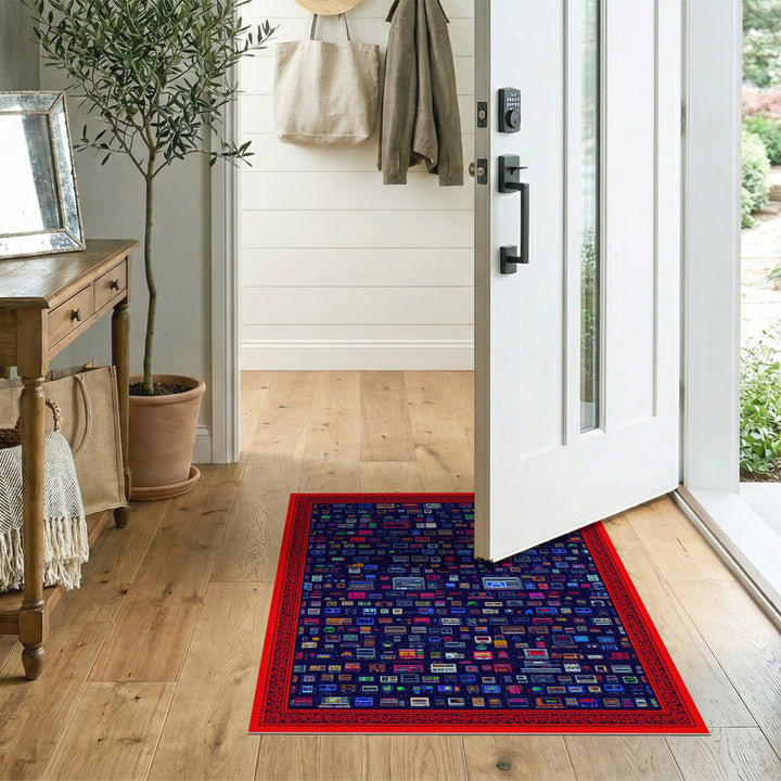 Retro Pixel Tech Washable Area Rug