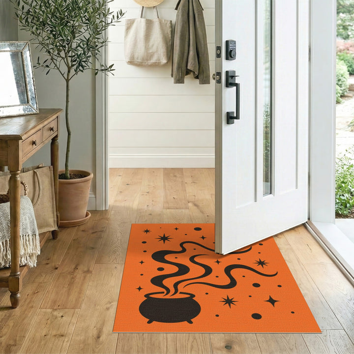 Cauldron Witch Orange Area Rug