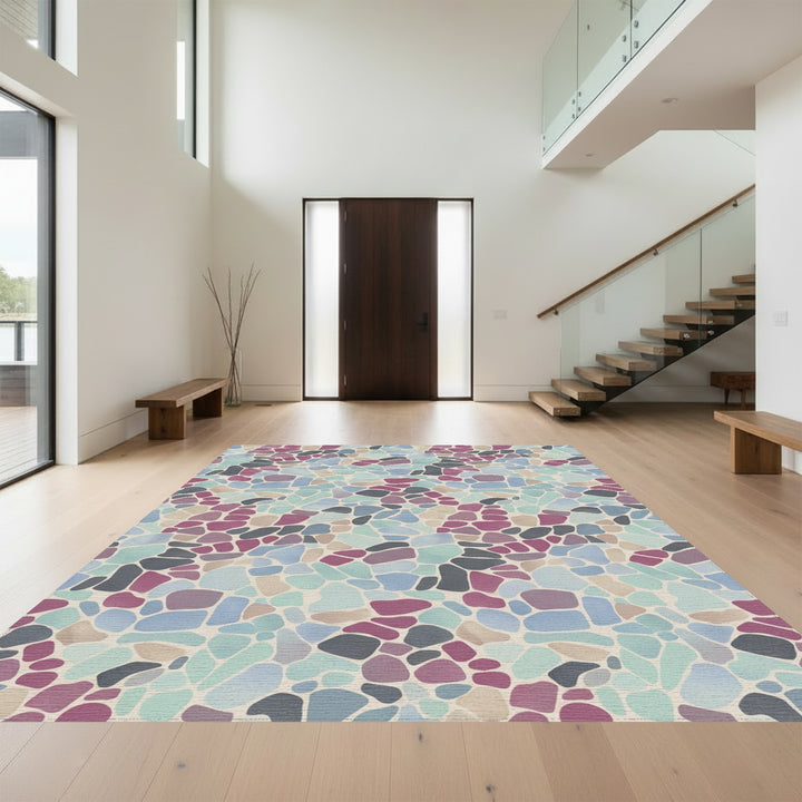 Abstract Stone Mosaic Color Mix Rug