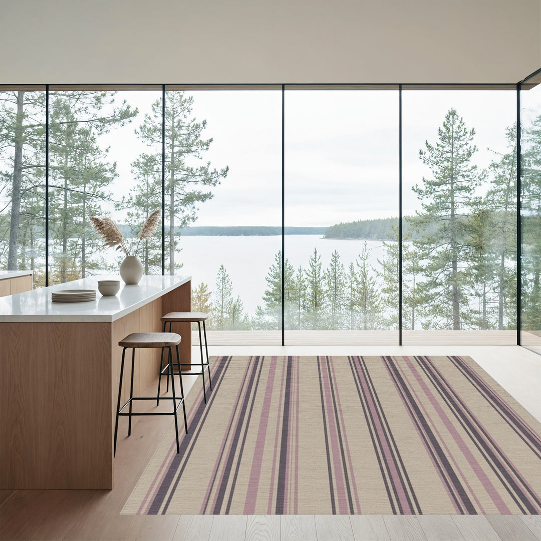 Subtle Plum Stripe Texture Rug