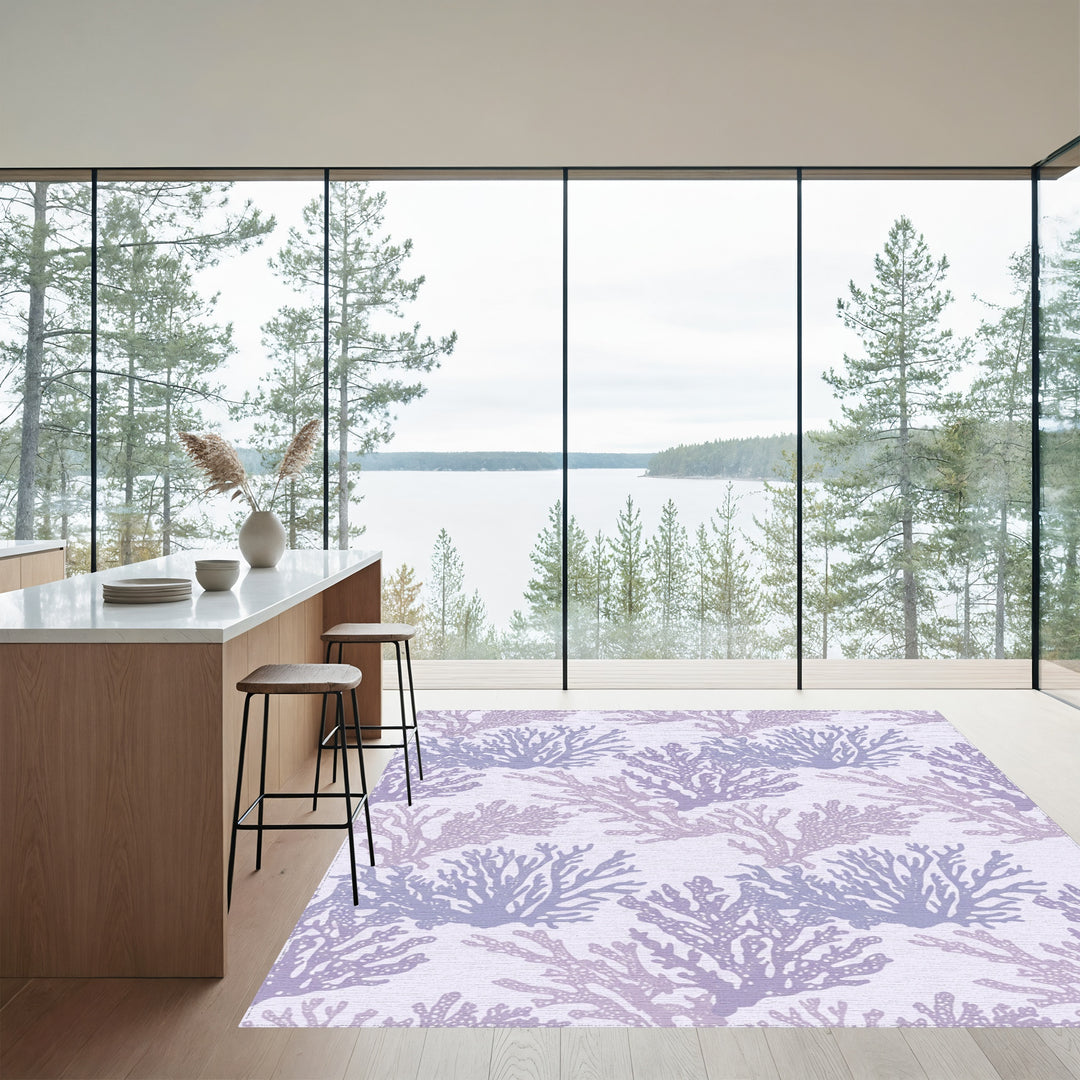 Amethyst Coral Branch Arrangement Rug