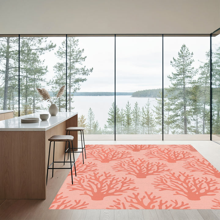 Coral Branch Repeating Pattern Rug