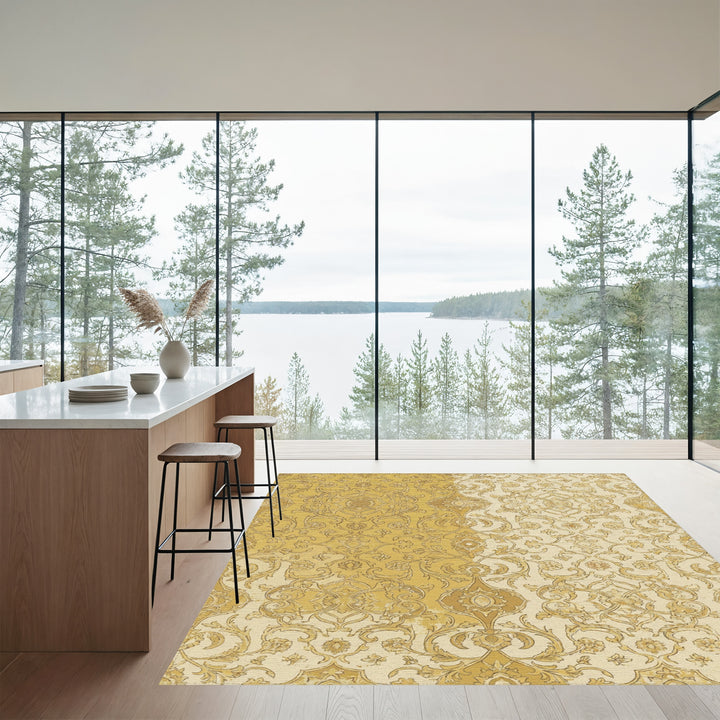 Golden Laurel Arch Medallion Rug