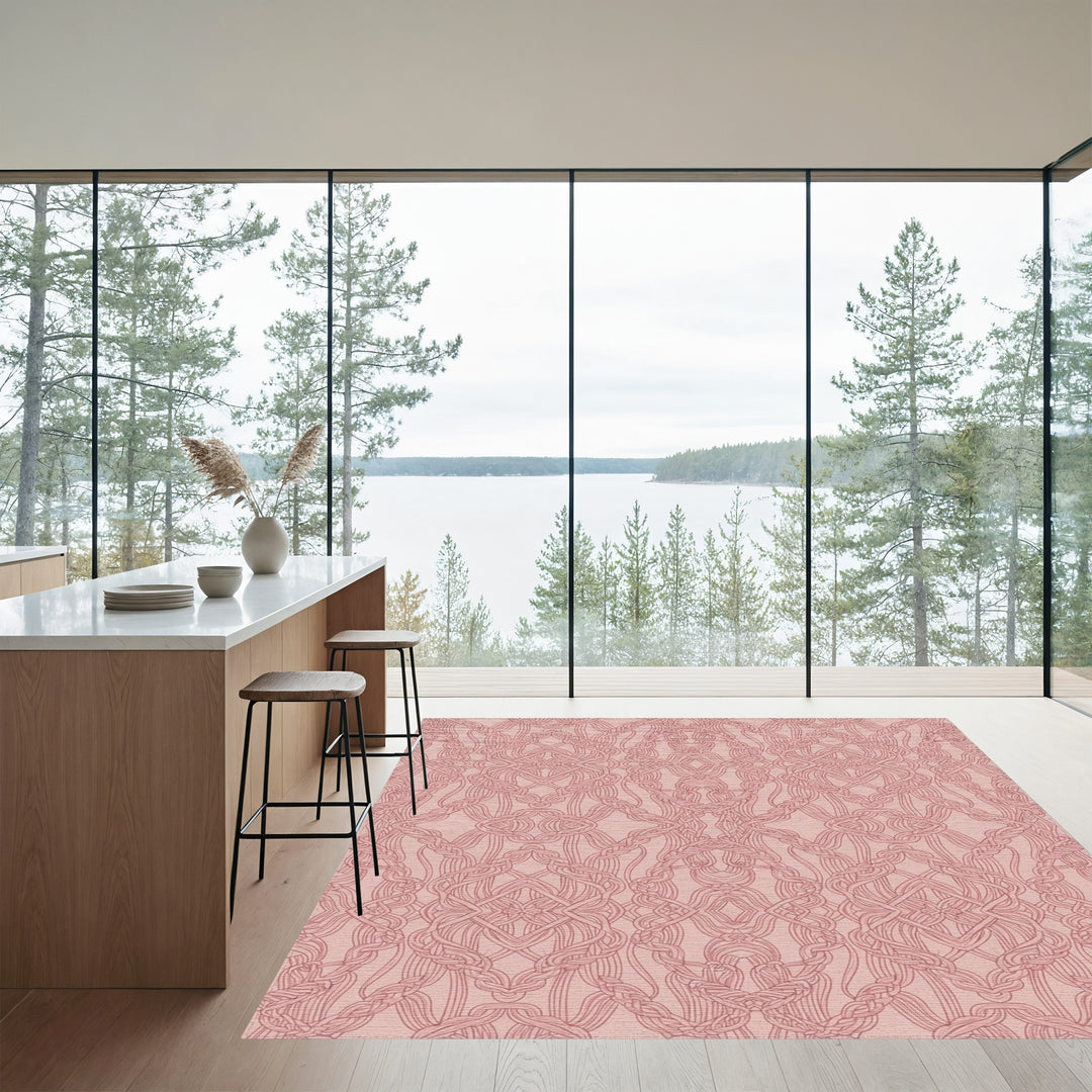 Rose Gold Intertwined Scroll Rug