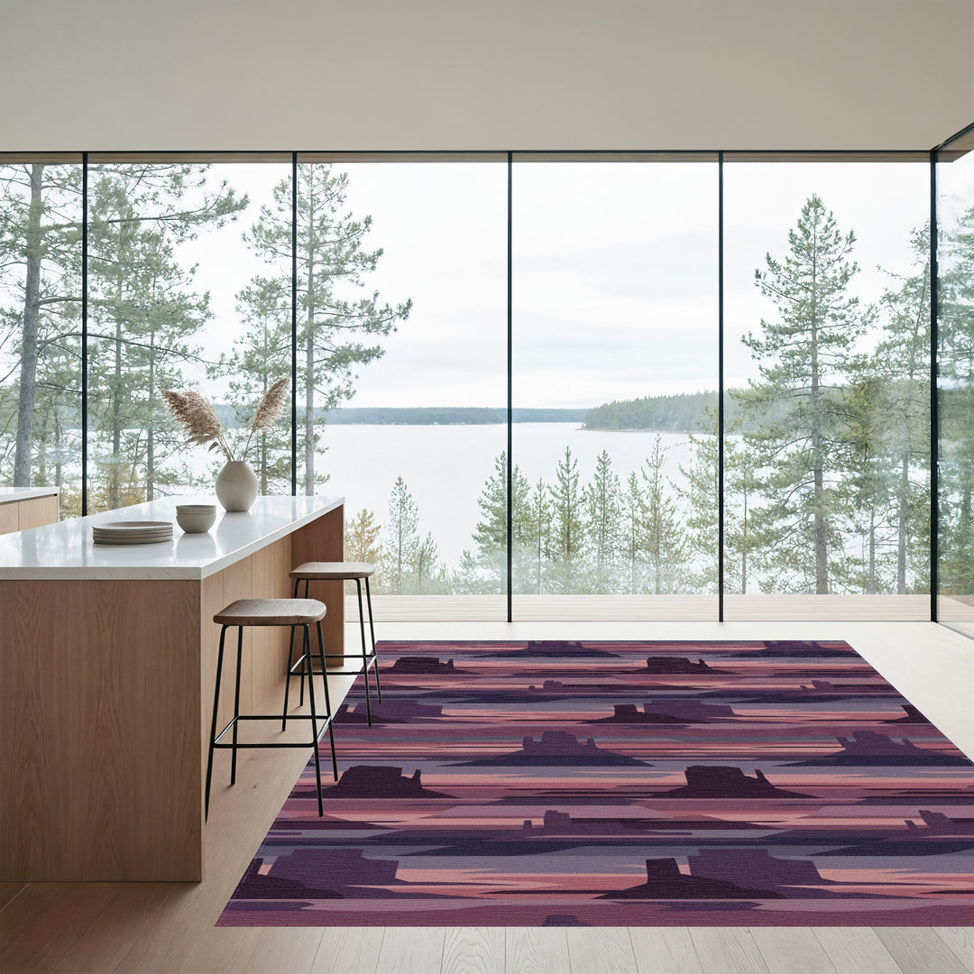 Desert Sunset Mesa Landscape Rug