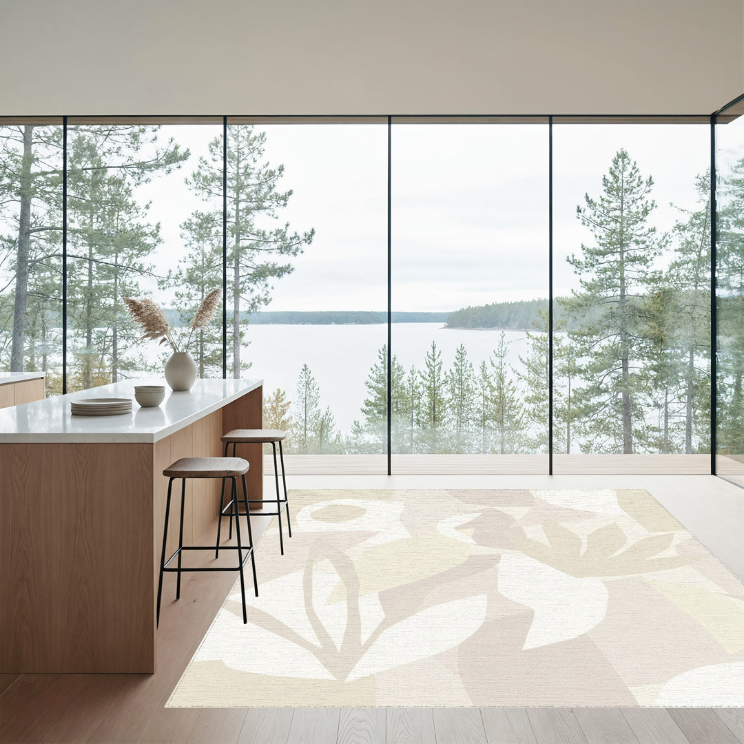 Pastel Abstract Botanical Arrangement Rug