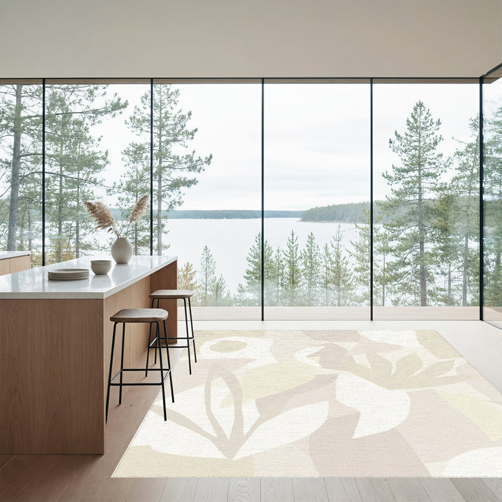 Pastel Abstract Botanical Arrangement Rug