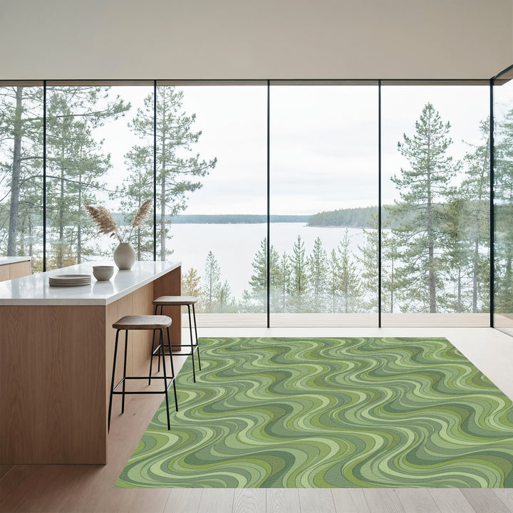 Verdant Wavy Stripe Interplay Rug