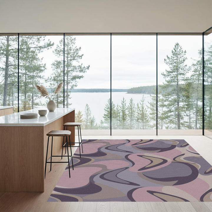 Soft Amethyst Abstract Swirl Rug