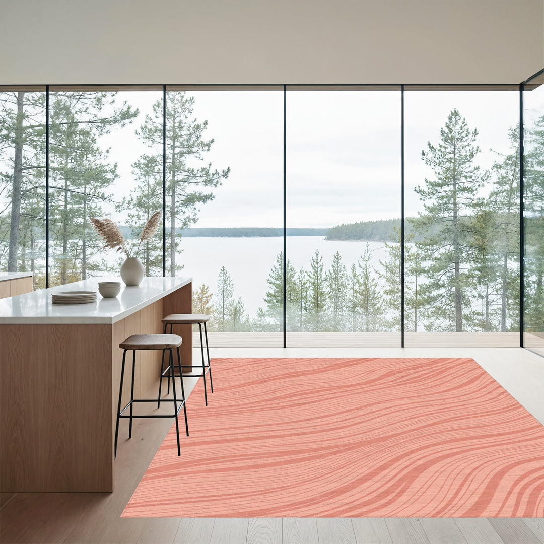 Coral Wave Stripe Rug
