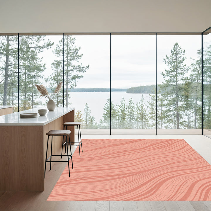 Coral Wave Stripe Rug