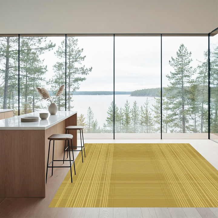 Gold Plaid Lines Rug