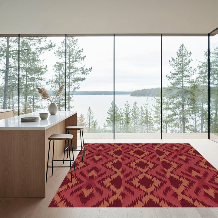 Crimson Rustic Diamond Stair Rug