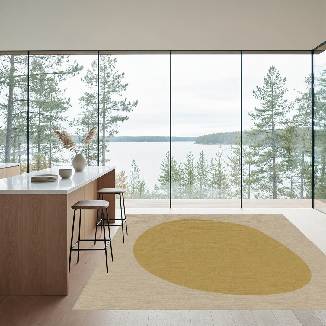 Ochre Organic Blob Landscape Rug