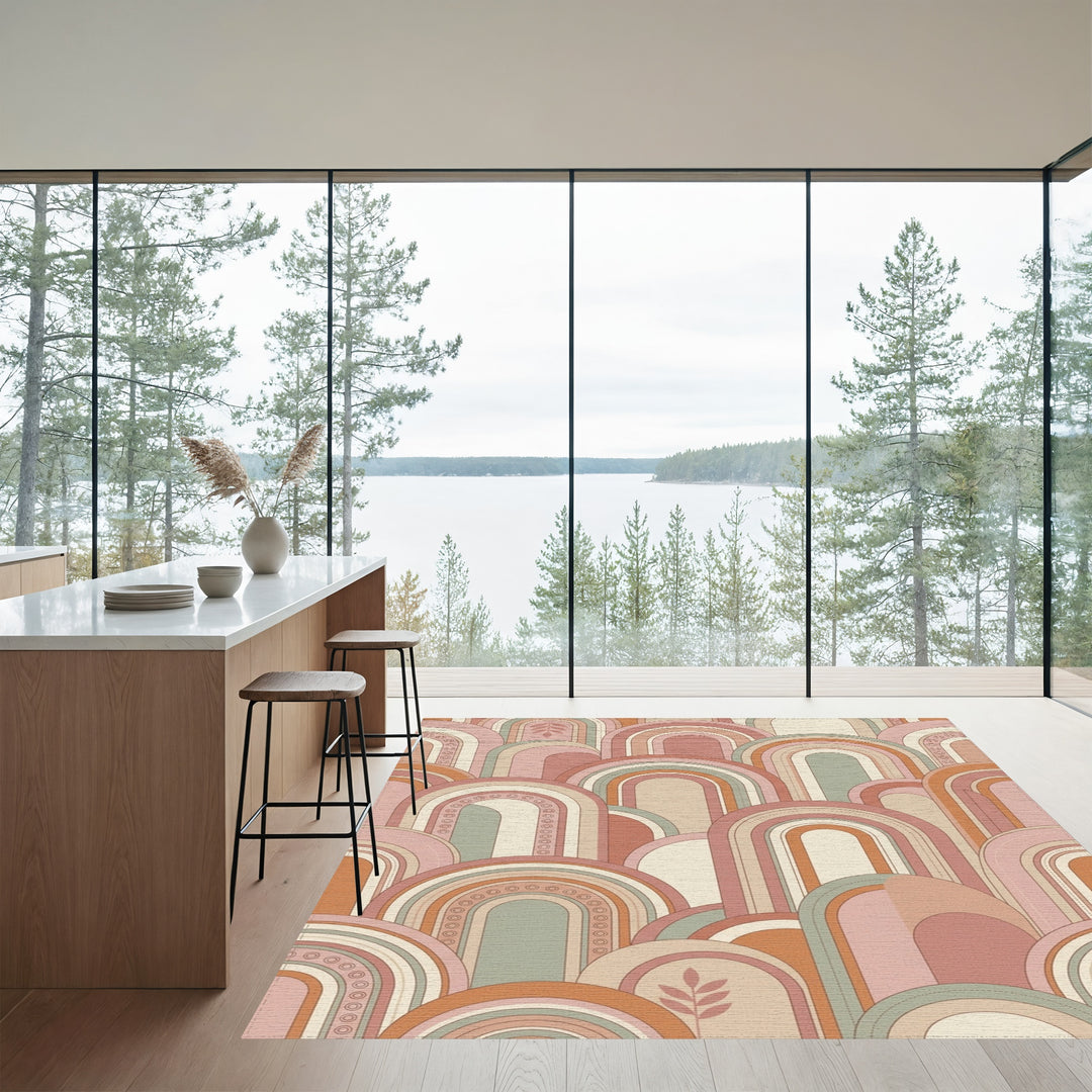 Terracotta Pink Arch Array Rug