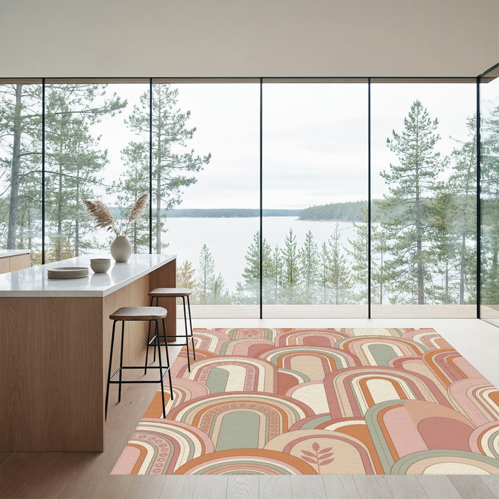 Terracotta Pink Arch Array Rug