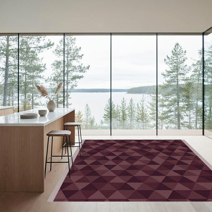 Dusky Rose Geometric Hexagon Rug