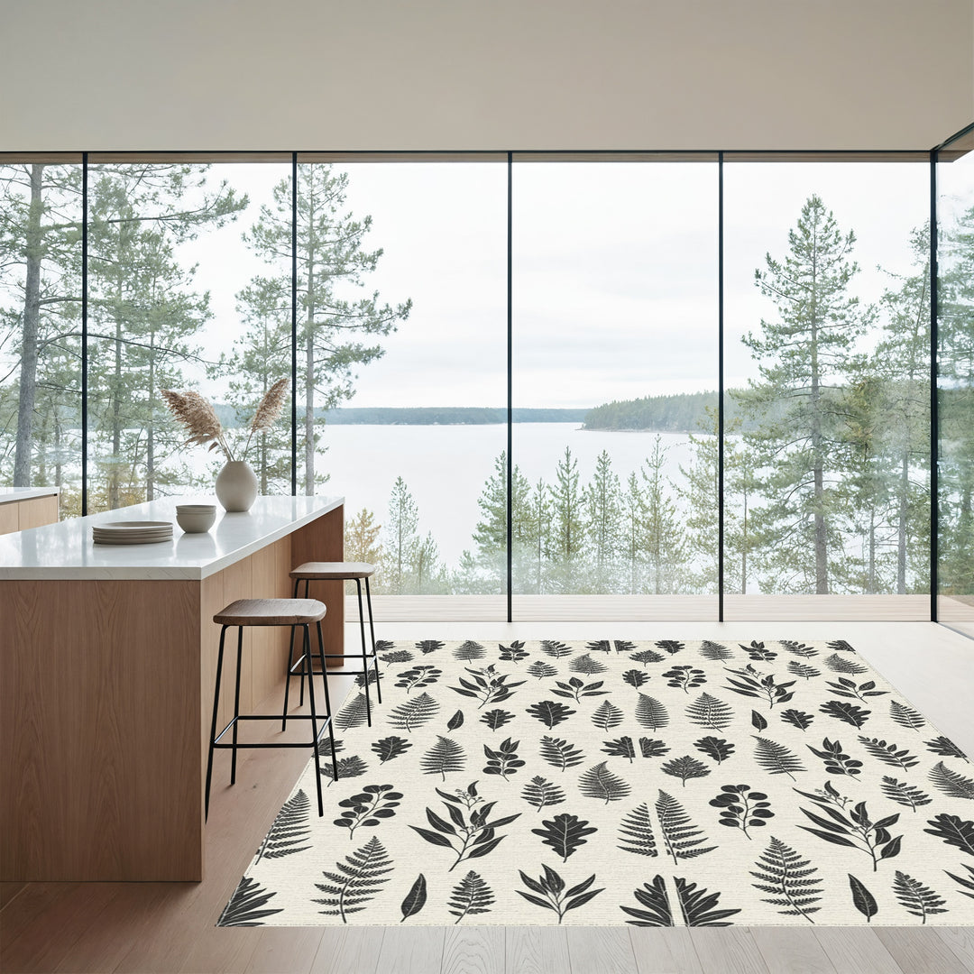 Botanical Fern Oak Leaf Variety Rug
