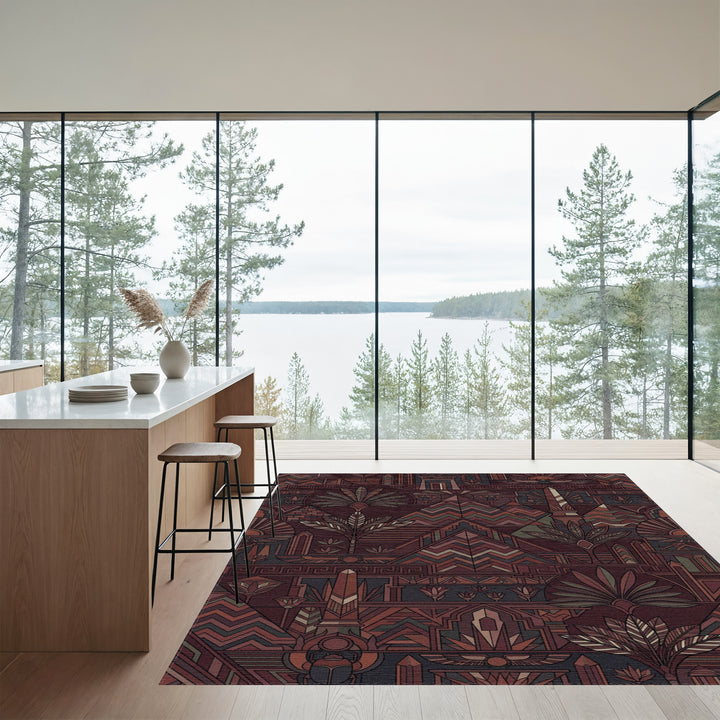 Ancient Egypt Geometric Landscape Rug