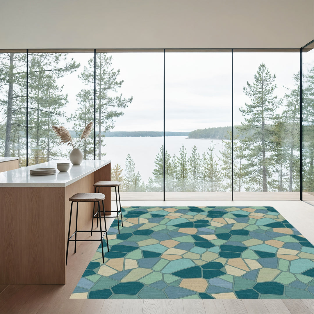 Oceanic Geode Irregular Tessellation Rug