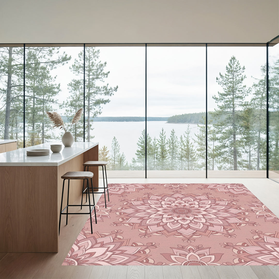 Rose Medallion Floral Arrangement Rug