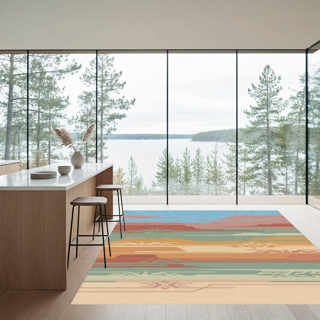 Desert Layers Geometric Southwest Rug