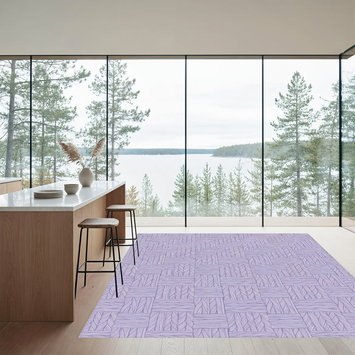 Lavender Woven Herringbone Geometric Rug