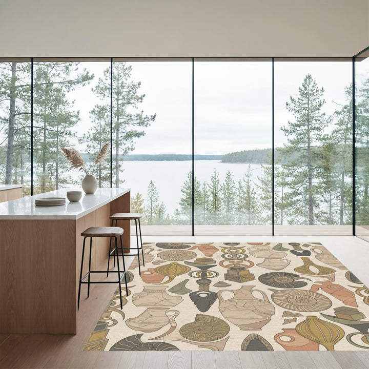 Ancient Artifacts Ceramic Amaranth Collection Rug